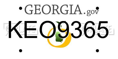 KEO9365 Georgia License Plate