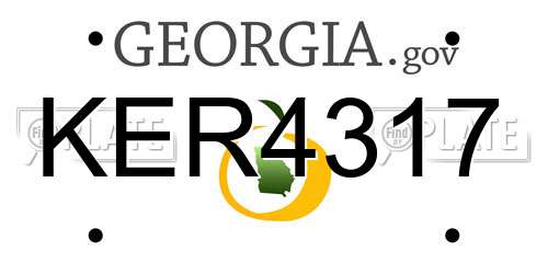 KER4317 Georgia License Plate