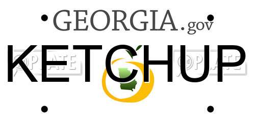 KETCHUP Georgia License Plate