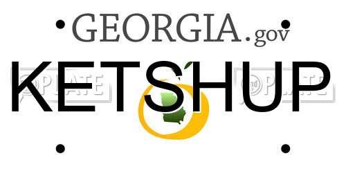 KETSHUP Georgia License Plate