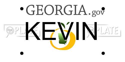 KEVIN Georgia License Plate