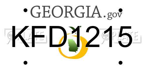 KFD1215 Georgia License Plate