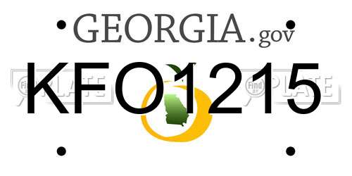 KFO1215 Georgia License Plate