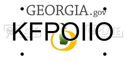 KFPOIIO Georgia License Plate