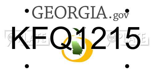 KFQ1215 Georgia License Plate