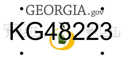 KG48223 Georgia License Plate