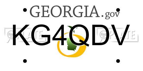 KG4QDV Georgia License Plate