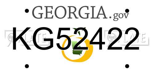 KG52422 Georgia License Plate