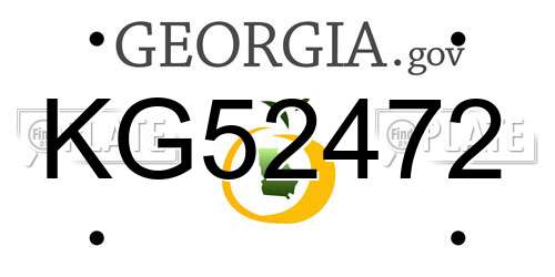 KG52472 Georgia License Plate