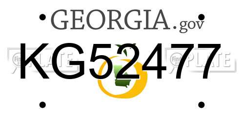 KG52477 Georgia License Plate