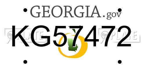 KG57472 Georgia License Plate