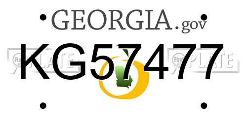 KG57477 Georgia License Plate