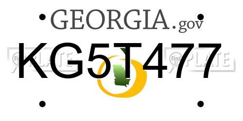 KG5T477 Georgia License Plate