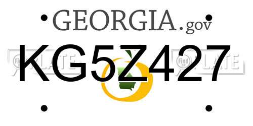 KG5Z427 Georgia License Plate