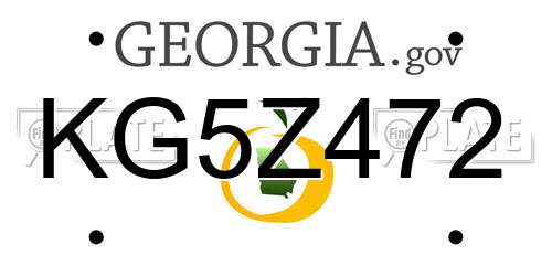 KG5Z472 Georgia License Plate