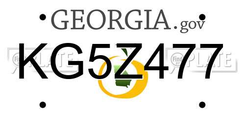 KG5Z477 Georgia License Plate