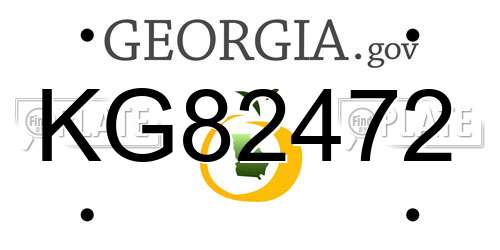 KG82472 Georgia License Plate