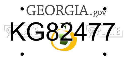 KG82477 Georgia License Plate
