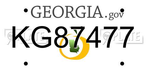 KG87477 Georgia License Plate