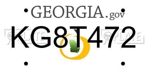 KG8T472 Georgia License Plate