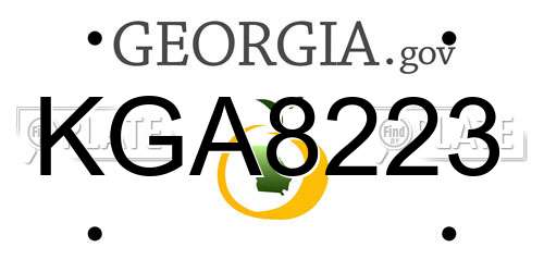 KGA8223 Georgia License Plate