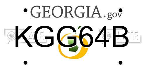 KGG64B Georgia License Plate
