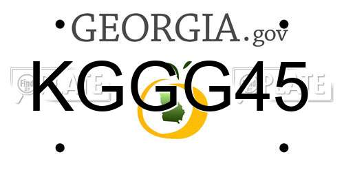 KGGG45 Georgia License Plate