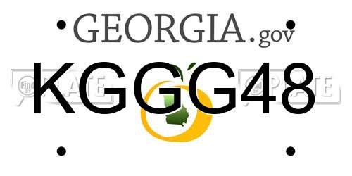 KGGG48 Georgia License Plate