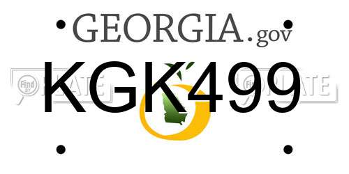 KGK499 Georgia License Plate