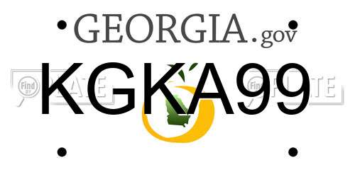 KGKA99 Georgia License Plate