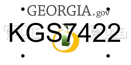 KGS7422 Georgia License Plate