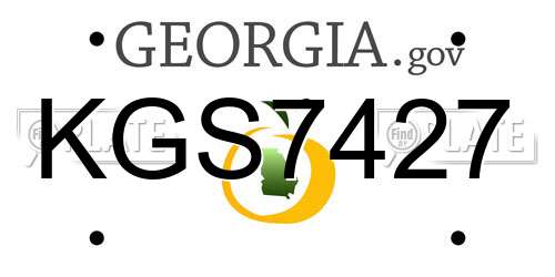 KGS7427 Georgia License Plate
