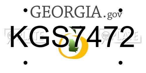 KGS7472 Georgia License Plate