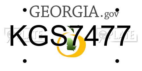 KGS7477 Georgia License Plate