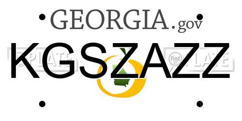 KGSZAZZ Georgia License Plate