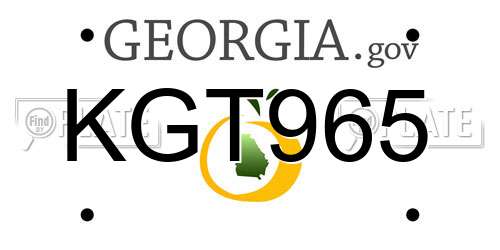KGT965 Georgia License Plate