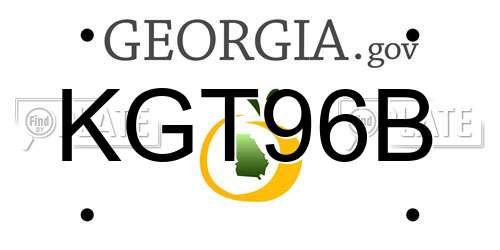 KGT96B Georgia License Plate