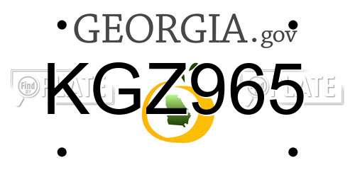 KGZ965 Georgia License Plate