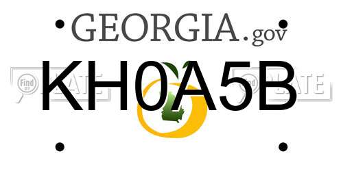 KH0A5B Georgia License Plate