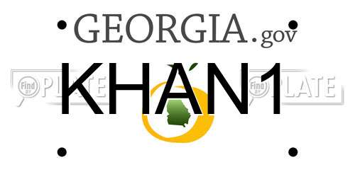 KHAN1 Georgia License Plate