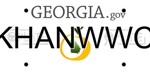 KHANWWC Georgia License Plate