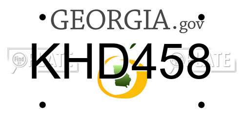 KHD458 Georgia License Plate