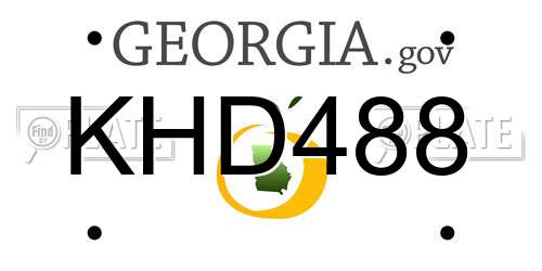 KHD488 Georgia License Plate