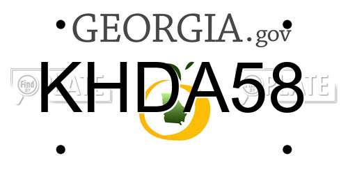 KHDA58 Georgia License Plate