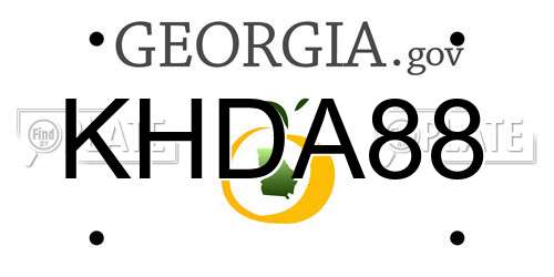 KHDA88 Georgia License Plate