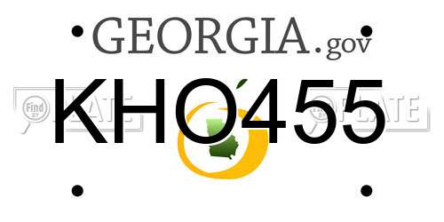 KHO455 Georgia License Plate