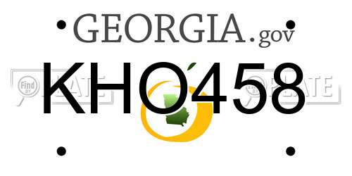 KHO458 Georgia License Plate