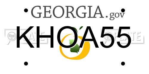 KHOA55 Georgia License Plate