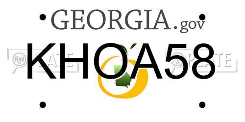 KHOA58 Georgia License Plate