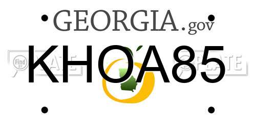 KHOA85 Georgia License Plate